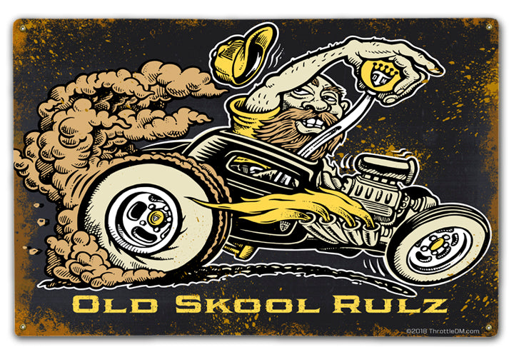 Old Skool Rulz Hotrod Racing Art Rendering - Prints54.com