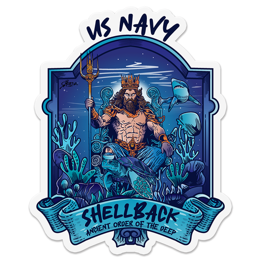US Navy Shellback Court Of Neptune Rex Decal