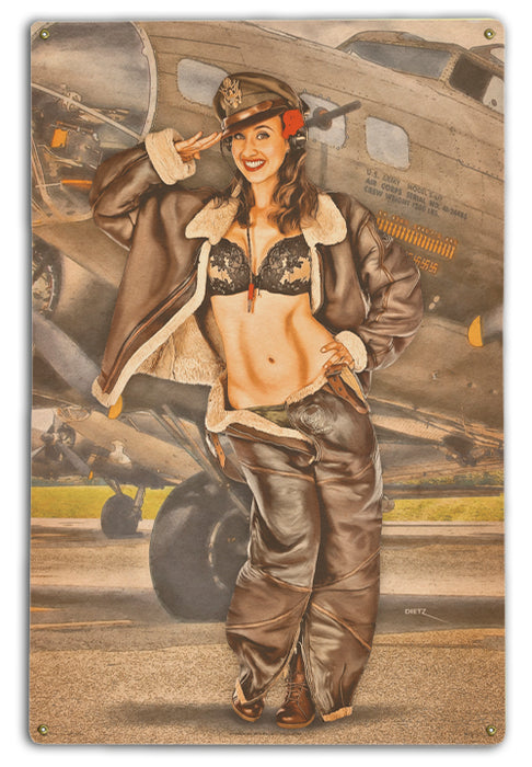 USAF 8th Air Force Salute Bomber Pinup Girl WW2 Art Rendering - Prints54.com