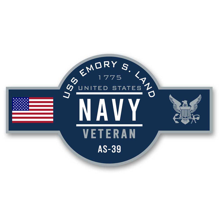 USS Emory S Land AS-39 NB Guam Guam US Navy Veteran Warship Ribbon 5 Inch Military Decal - Prints54.com