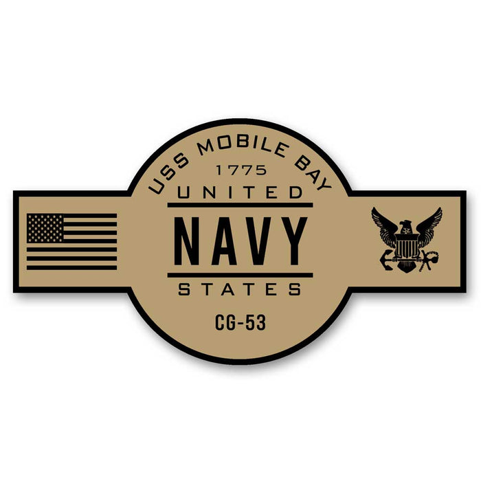 USS Mobile Bay CG-53 US Navy Chief Khaki Goatlocker 5 Inch Decal - Prints54.com