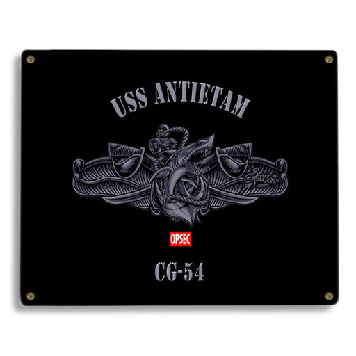 USS Antietam CG-54 US Navy Surface Warfare Device Shark Military Metal Sign - Prints54.com