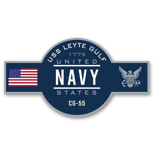 USS Leyte Gulf CG-55 US Navy Warship Ribbon 5 Inch Military Decal - Prints54.com