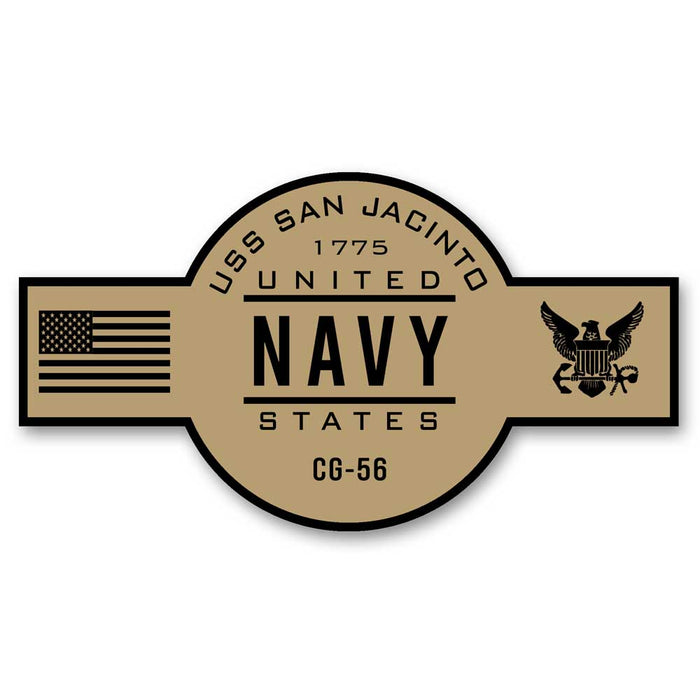 USS San Jacinto CG-56 US Navy Chief Khaki Goatlocker 5 Inch Decal - Prints54.com