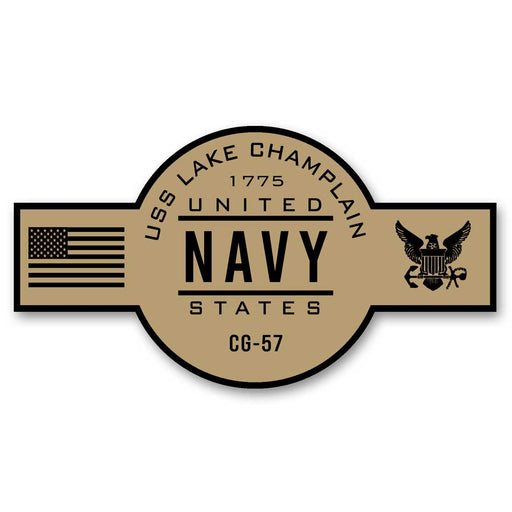 USS Lake Champlain CG-57 US Navy Chief Khaki Goatlocker 5 Inch Decal - Prints54.com