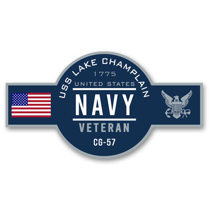 USS Lake Champlain CG-57 US Navy Veteran Warship Ribbon 5 Inch Military Decal - Prints54.com