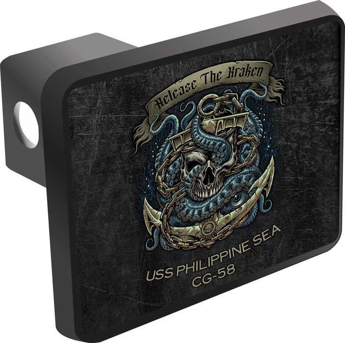 USS Philippine Sea CG-58 US Navy Warship Kraken Trailer Hitch Cover - Prints54.com