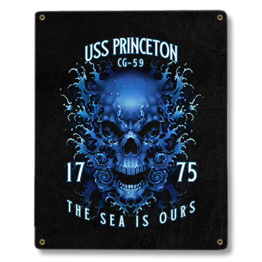 USS Princeton CG-59 US Navy Davy Jones The Sea Is Ours Military Metal Sign - Prints54.com