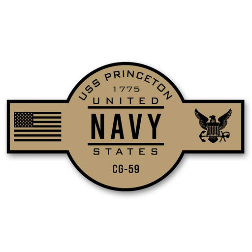 USS Princeton CG-59 US Navy Chief Khaki Goatlocker 5 Inch Decal - Prints54.com