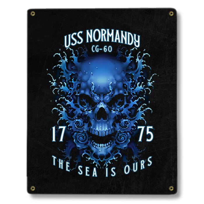 USS Normandy CG-60 US Navy Davy Jones The Sea Is Ours Military Metal Sign - Prints54.com