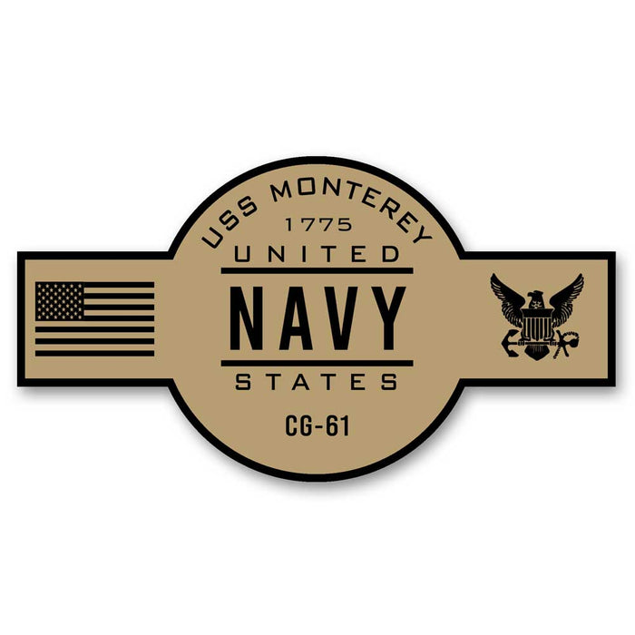 USS Monterrey CG-61 US Navy Chief Khaki Goatlocker 5 Inch Decal - Prints54.com