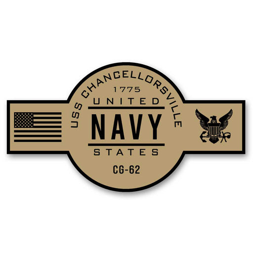 USS Chancellorsville CG-62 US Navy Chief Khaki Goatlocker 5 Inch Decal - Prints54.com