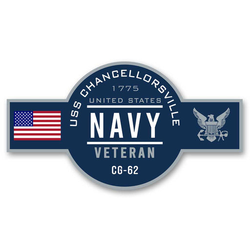 USS Chancellorsville CG-62 US Navy Veteran Warship Ribbon 5 Inch Military Decal - Prints54.com