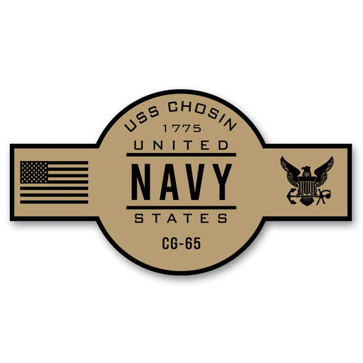 USS Chosin CG-65 US Navy Chief Khaki Goatlocker 5 Inch Decal - Prints54.com