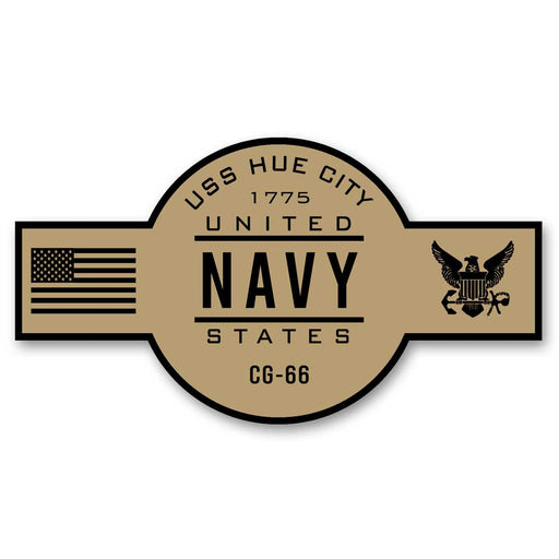 USS Hué City CG-66 US Navy Chief Khaki Goatlocker 5 Inch Decal - Prints54.com