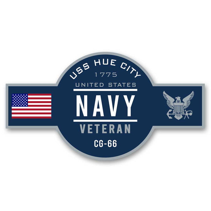 USS Hué City CG-66 US Navy Veteran Warship Ribbon 5 Inch Military Decal - Prints54.com