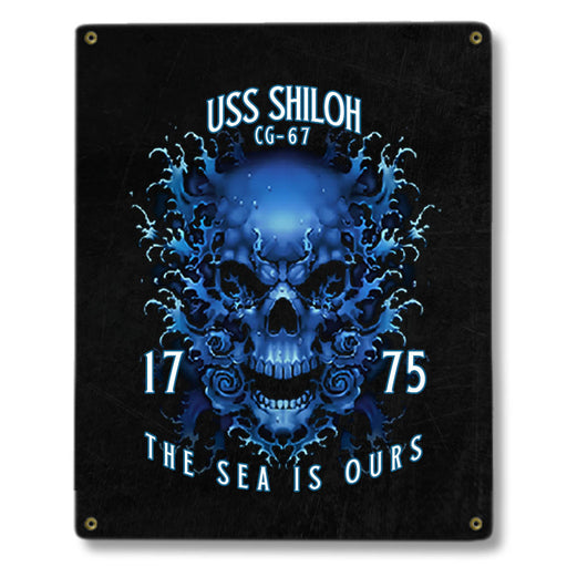 USS Shiloh CG-67 US Navy Davy Jones The Sea Is Ours Military Metal Sign - Prints54.com