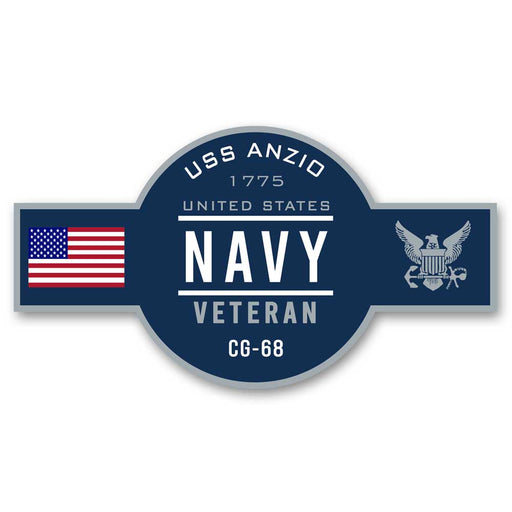 USS Anzio CG-68 US Navy Veteran Warship Ribbon 5 Inch Military Decal - Prints54.com