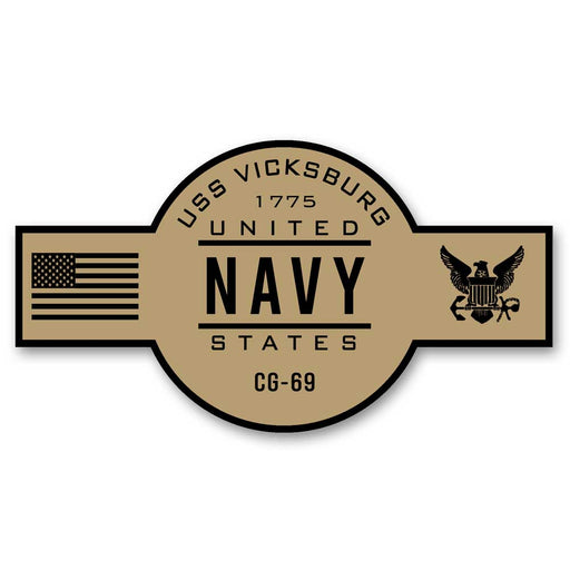 USS Vicksburg CG-69 US Navy Chief Khaki Goatlocker 5 Inch Decal - Prints54.com