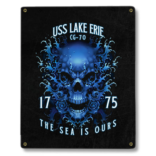 USS Lake Erie CG-70 US Navy Davy Jones The Sea Is Ours Military Metal Sign - Prints54.com