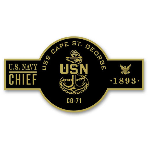 USS Cape St George CG-71 US Navy Chief Black Label 5 Inch Decal - Prints54.com