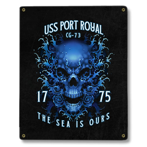 USS Port Royal CG-73 US Navy Davy Jones The Sea Is Ours Military Metal Sign - Prints54.com