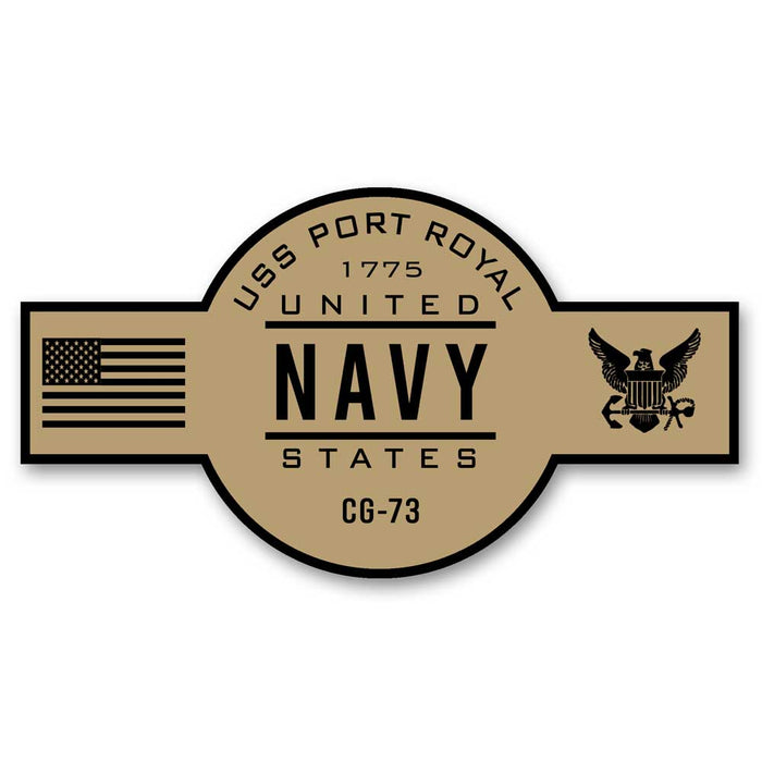 USS Port Royal CG-73 US Navy Chief Khaki Goatlocker 5 Inch Decal - Prints54.com