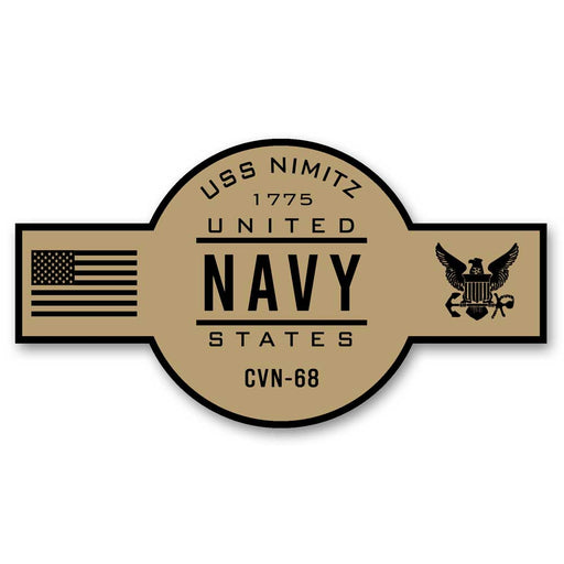 USS Nimitz CVN-68 NB Kitsap–Bremerton WA US Navy Chief Khaki Goatlocker 5 Inch Decal - Prints54.com