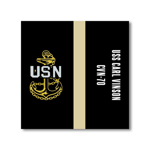 USS Carl Vinson CVN-70 US Navy Chief Khaki Line 5 Inch Military Split Decal - Prints54.com