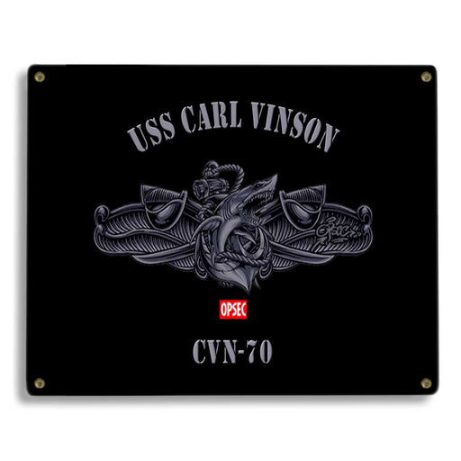 USS Carl Vinson CVN-70 US Navy Surface Warfare Device Shark Military Metal Sign - Prints54.com