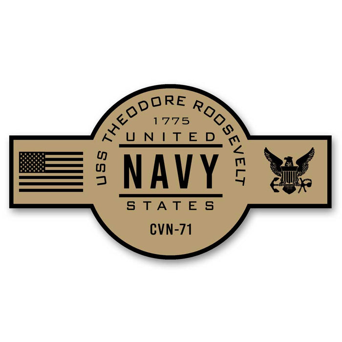 USS Theodore Roosevelt CVN-71 NAS North Island CA US Navy Chief Khaki Goatlocker 5 Inch Decal - Prints54.com