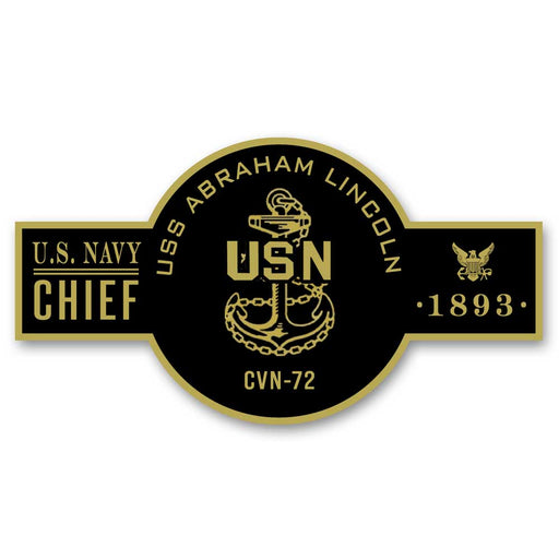 USS Abraham Lincoln CVN-72 NAS North Island CA US Navy Chief Black Label 5 Inch Decal - Prints54.com