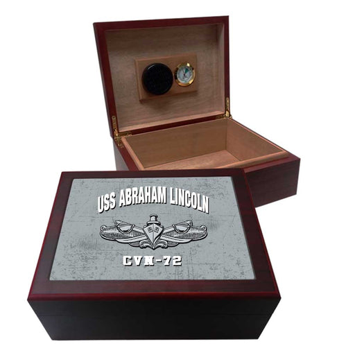 USS Abraham Lincoln CVN-72 NAS North Island CA US Navy Surface Warfare Cigar Humidor - Prints54.com