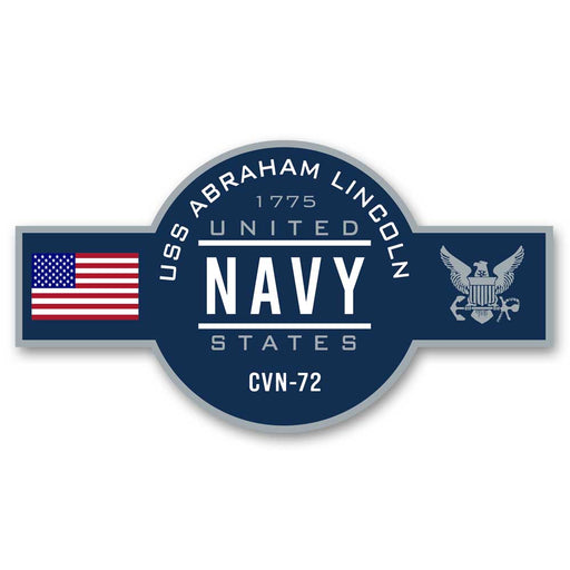 USS Abraham Lincoln CVN-72 NAS North Island CA US Navy Warship Ribbon 5 Inch Military Decal - Prints54.com