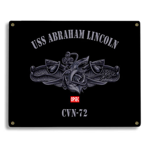 USS Abraham Lincoln CVN-72 NAS North Island CA US Navy Surface Warfare Device Shark Military Metal Sign - Prints54.com