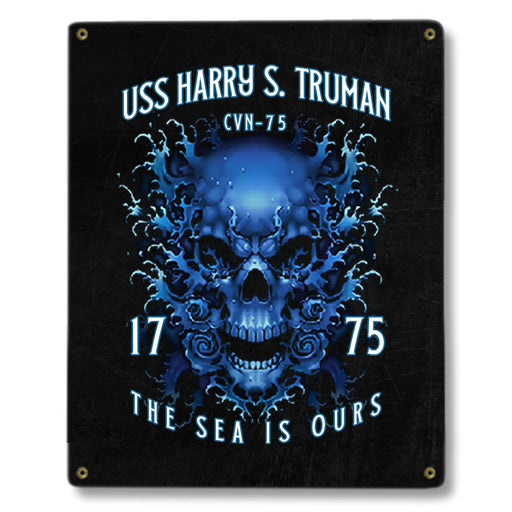 USS Harry S Truman CVN-75 US Navy Davy Jones The Sea Is Ours Military Metal Sign - Prints54.com