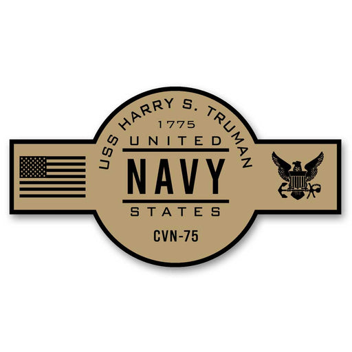 USS Harry S Truman CVN-75 US Navy Chief Khaki Goatlocker 5 Inch Decal - Prints54.com