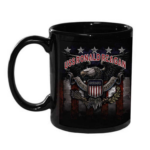 USS Ronald Reagan CVN-76 US Navy War Eagle US Flag Coffee Mug - Prints54.com