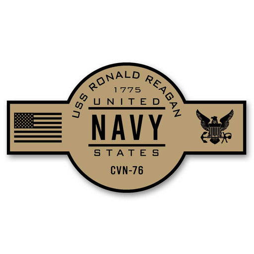 USS Ronald Reagan CVN-76 US Navy Chief Khaki Goatlocker 5 Inch Decal - Prints54.com