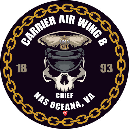 Carrier Air Wing 8 CVW-8 NAS Oceana VA US Navy Chief 5 Inch Military Decal - Prints54.com