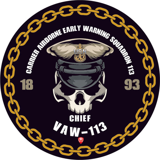 Carrier Airborne Early Warning Squadron 113 VAW-113 NAS Point Mugu CA US Navy Chief 5 Inch Military Decal - Prints54.com