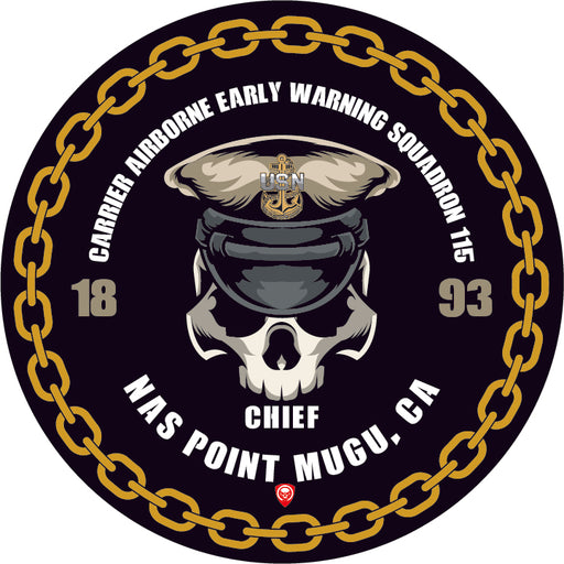 Carrier Airborne Early Warning Squadron 115 VAW-115 NAS Point Mugu CA US Navy Chief 5 Inch Military Decal - Prints54.com