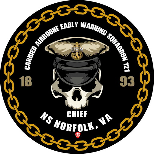 Carrier Airborne Early Warning Squadron 121 VAW-121 NS Norfolk VA US Navy Chief 5 Inch Military Decal - Prints54.com