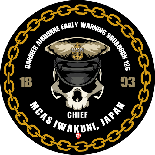 Carrier Airborne Early Warning Squadron 125 VAW-125 MCAS Iwakuni Japan US Navy Chief 5 Inch Military Decal - Prints54.com