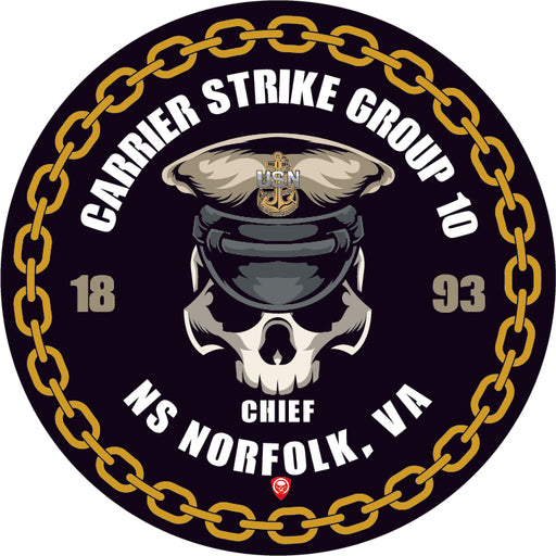 Carrier Strike Group 10 CSG-10 NS Norfolk VA US Navy Chief 5 Inch Military Decal - Prints54.com