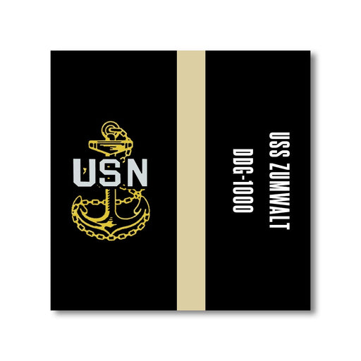 USS Zumwalt DDG-1000 US Navy Chief Khaki Line 5 Inch Military Split Decal - Prints54.com