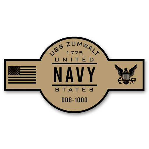 USS Zumwalt DDG-1000 US Navy Chief Khaki Goatlocker 5 Inch Decal - Prints54.com