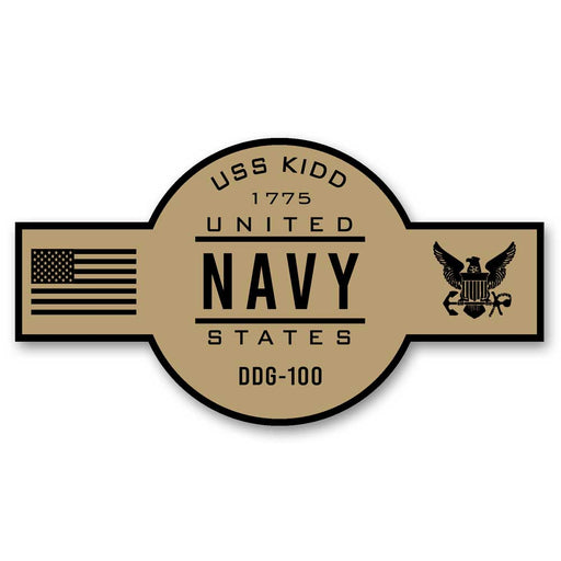 USS Kidd DDG-100 US Navy Chief Khaki Goatlocker 5 Inch Decal - Prints54.com