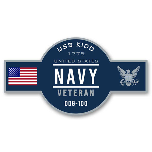 USS Kidd DDG-100 US Navy Veteran Warship Ribbon 5 Inch Military Decal - Prints54.com