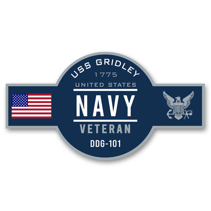 USS Gridley DDG-101 US Navy Veteran Warship Ribbon 5 Inch Military Decal - Prints54.com